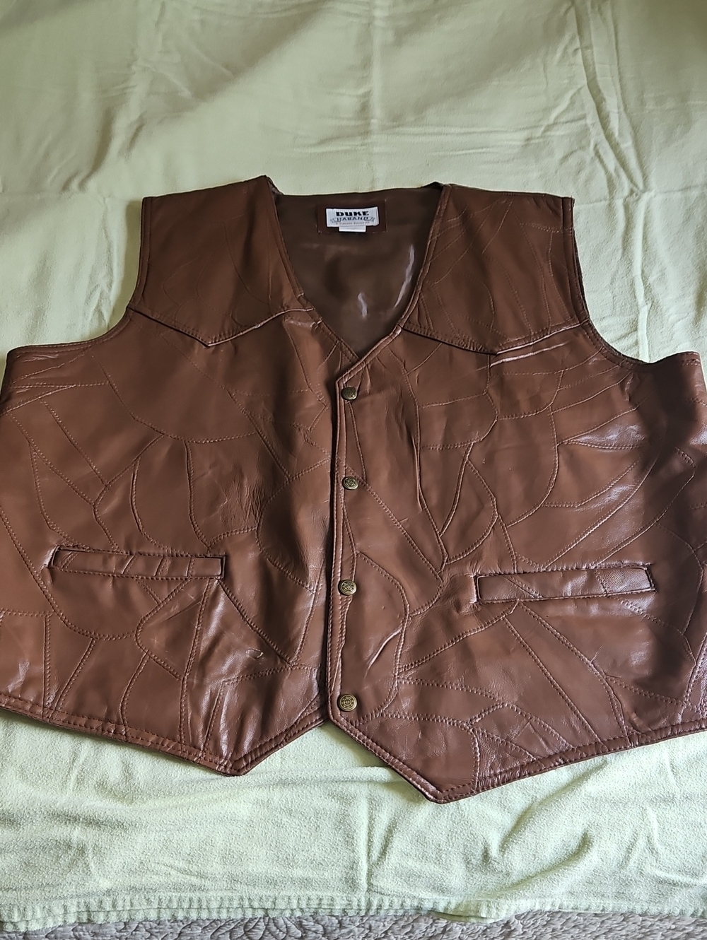 Haband Med Brown Leather Vest